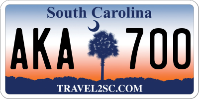 SC license plate AKA700