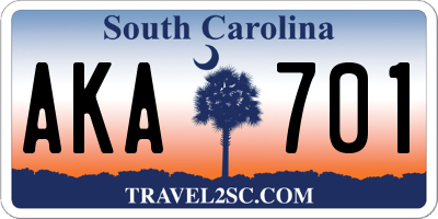 SC license plate AKA701
