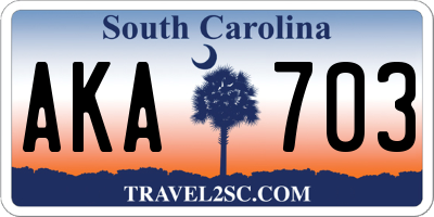 SC license plate AKA703