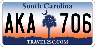 SC license plate AKA706
