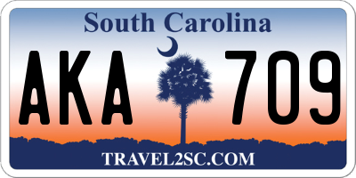 SC license plate AKA709