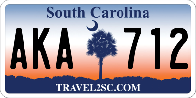 SC license plate AKA712