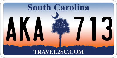 SC license plate AKA713