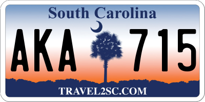 SC license plate AKA715