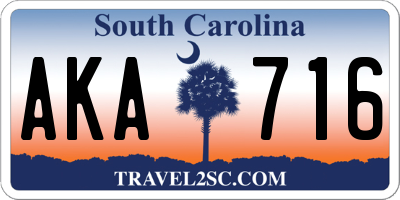 SC license plate AKA716