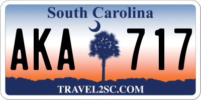 SC license plate AKA717