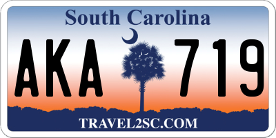 SC license plate AKA719