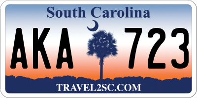 SC license plate AKA723
