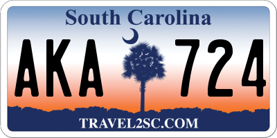 SC license plate AKA724