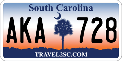 SC license plate AKA728