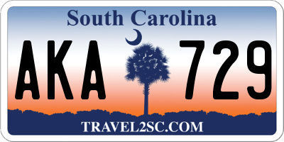 SC license plate AKA729