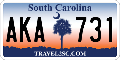 SC license plate AKA731
