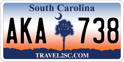 SC license plate AKA738