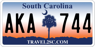 SC license plate AKA744