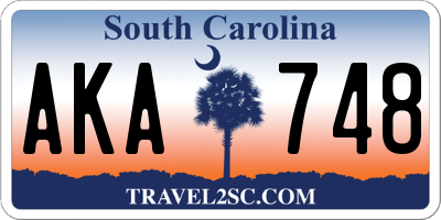 SC license plate AKA748