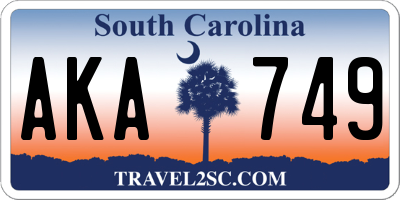 SC license plate AKA749