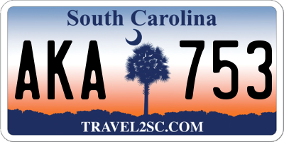 SC license plate AKA753