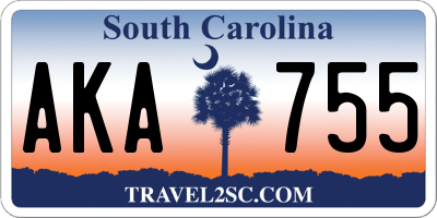 SC license plate AKA755