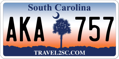 SC license plate AKA757