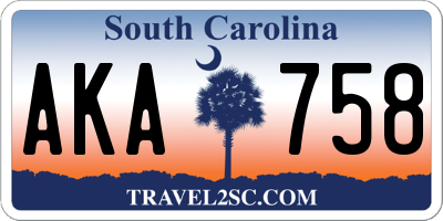 SC license plate AKA758