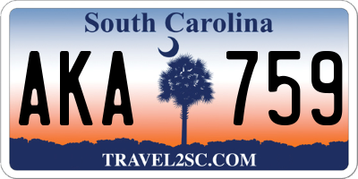 SC license plate AKA759