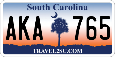 SC license plate AKA765