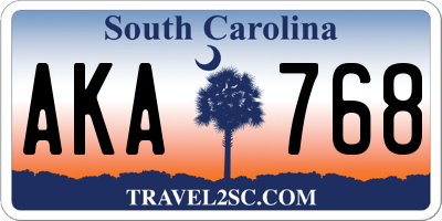 SC license plate AKA768