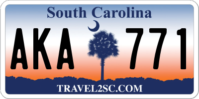 SC license plate AKA771