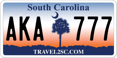 SC license plate AKA777
