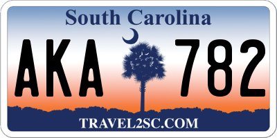 SC license plate AKA782