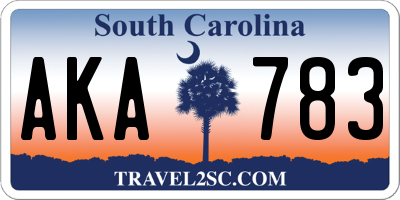 SC license plate AKA783