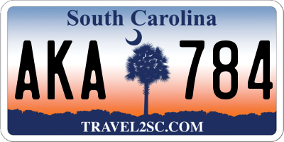 SC license plate AKA784