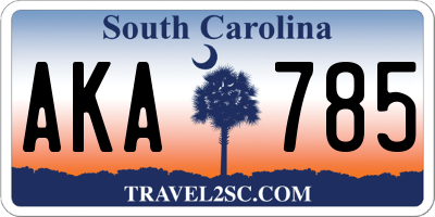 SC license plate AKA785