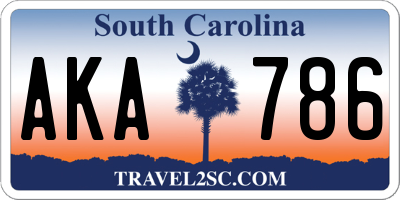 SC license plate AKA786