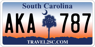 SC license plate AKA787