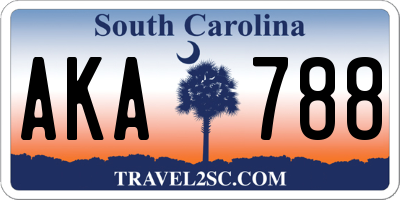 SC license plate AKA788