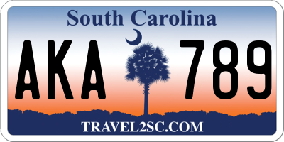 SC license plate AKA789