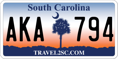 SC license plate AKA794