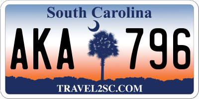 SC license plate AKA796