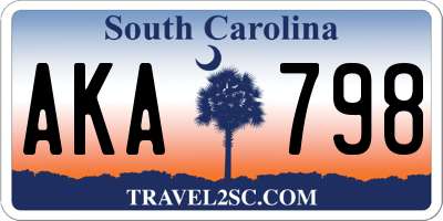 SC license plate AKA798