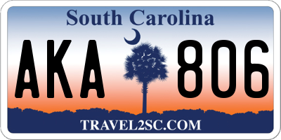 SC license plate AKA806