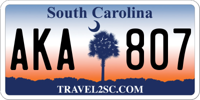 SC license plate AKA807
