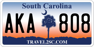 SC license plate AKA808
