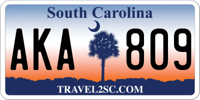 SC license plate AKA809