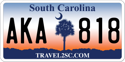 SC license plate AKA818