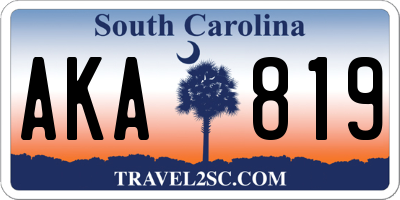 SC license plate AKA819