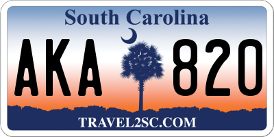 SC license plate AKA820
