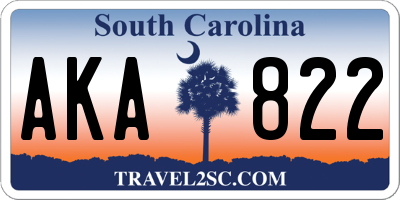 SC license plate AKA822