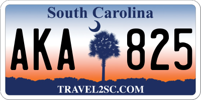 SC license plate AKA825