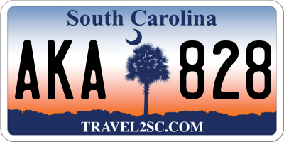 SC license plate AKA828